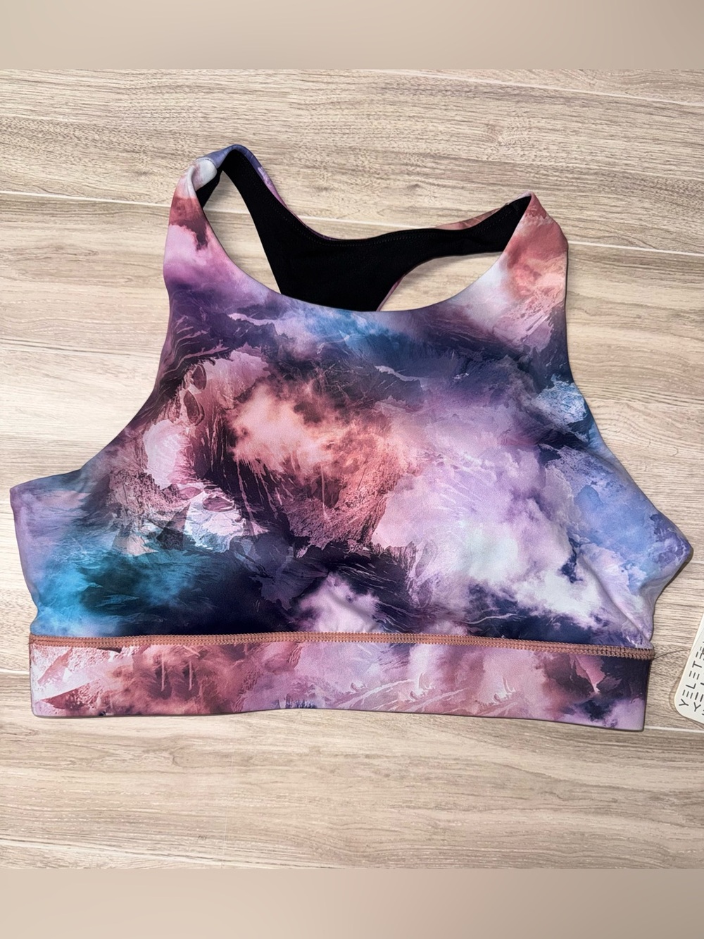 Women's Pink & Purple Abstract Sports Bra